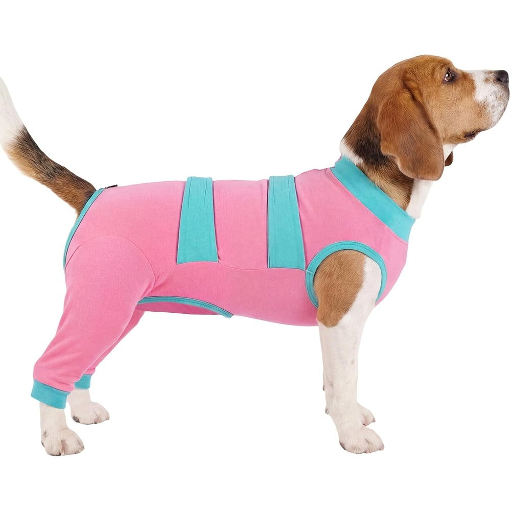 Lelepet Dog Surgery Recovery Suit For Rear Legs Soft Pet Onesie Pajamas To Stop Licking For Small Medium Large Dogs Pink 3XL