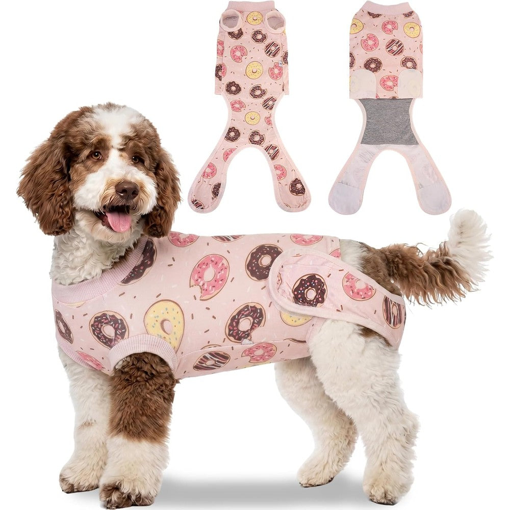 Pelukoa Recovery Suit For Dogs And Cats, Soft Surgery Onesie Alternative To Cone For Spay Neuter And Abdominal Wounds, Pink, Small