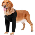 Barkless Dog Surgery Recovery Suit For Front Leg Breathable Sleeve Shirt Wound Protection Collar Alternative For Large Dogs Black Extra Large
