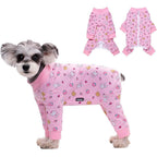 Miaododo Pink Dog Surgery Recovery Suit Long Sleeve Bodysuit After Surgery Wound Protective Jumpsuit For Small Medium Dogs Extra Small