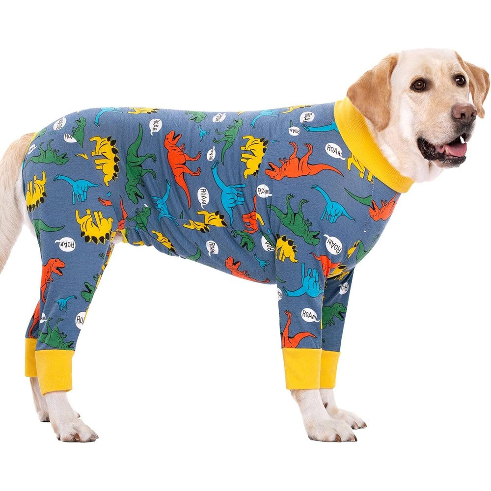 Kzrfojy Dog Recovery Suit For After Surgery Neuter Spay Onesie For Medium Large Dogs Dinosaur Pattern Alternative Cone Surgical Protection Bodysuit