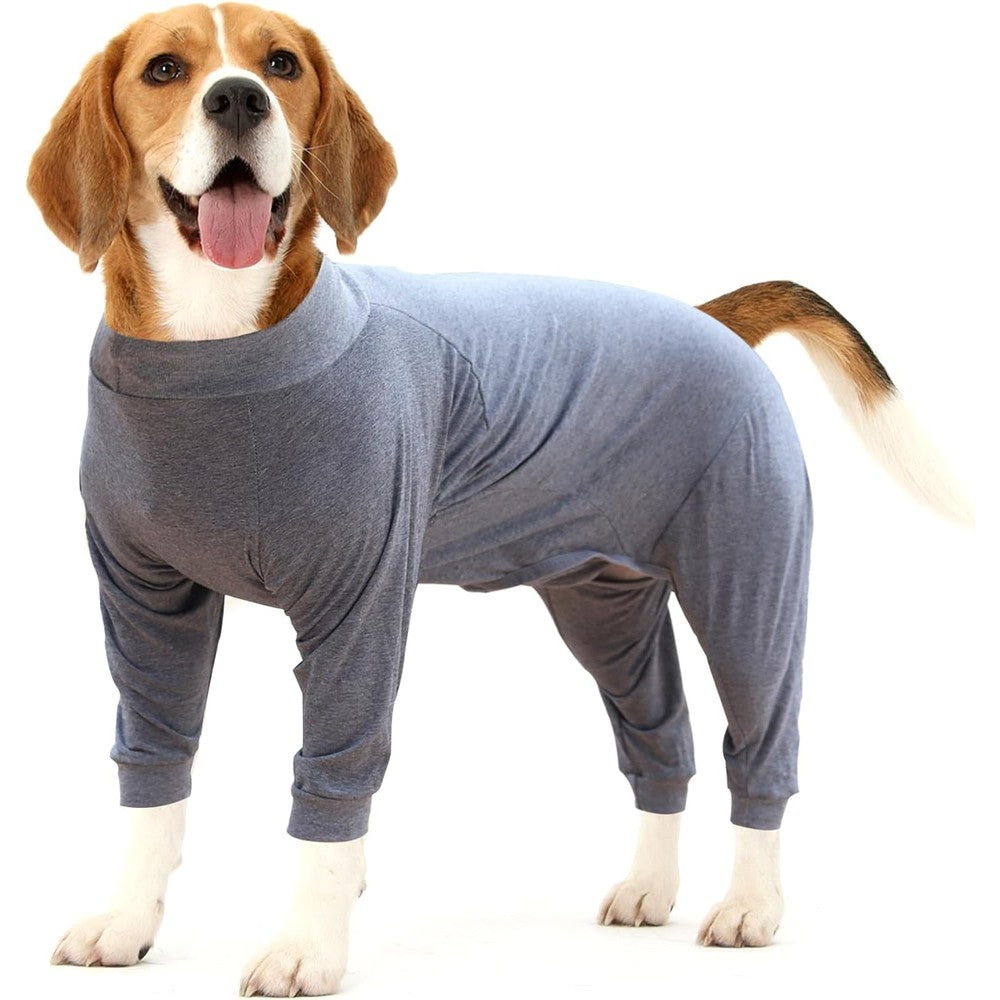 Dotoner Dog Recovery Suit For Abdominal Wounds After Surgery Postoperative Shirt And Pet Pajamas Comfort Alternative To Cone Large Grey