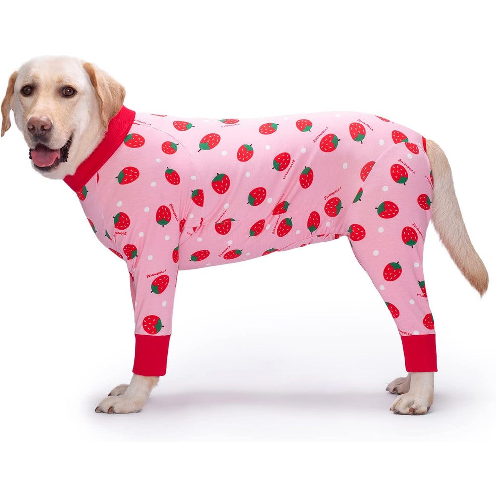 Yeapeeto Dog Recovery Suit After Surgery For Female And Male Medium Large Dogs Cone Alternative Surgical Onesie Strawberry 3 Extra Large