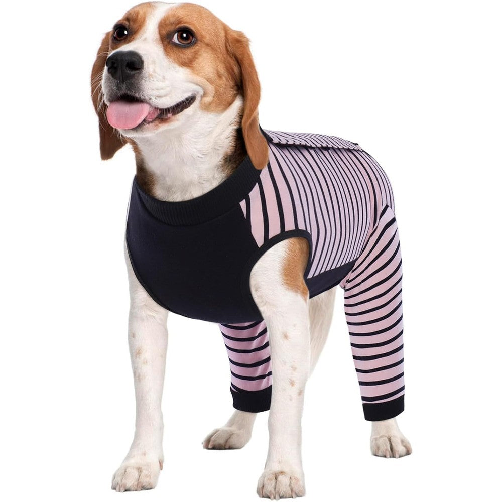 Kuoser Dog Recovery Suit For Back Legs Post Surgical Onesie With Hind Leg Sleeves Cone Alternative Pink Medium