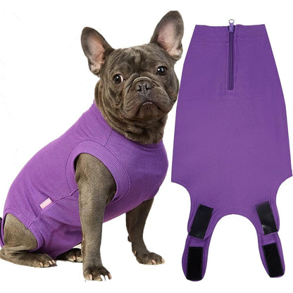 Wabdhaly Dog Surgery Recovery Suit For Female Spay Cone Alternative Zipper Surgical Onesie Medium Size