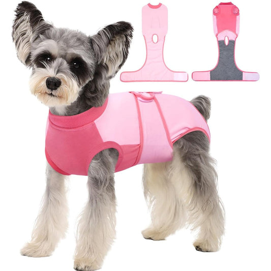 Kuoser Recovery Suit For Dogs, Soft Dog Spay Suit For Female Surgery Recovery, Breathable Dog Neuter Recovery Suit, Pink Small