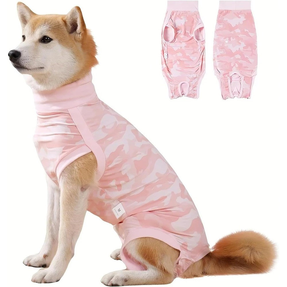 Coppthinktu Dog Onesie For Surgery Female Breathable Spay Recovery Suit Anti-Licking Cone Alternative Pink Polyester Blend Small To XXL