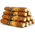 Mon2sun Dog Treats 6 Inch Four Flavors Chicken Liver Chicken Duck And Pumpkin Wrapped Rawhide Rolls For Medium Dogs 17.6 Ounces 10 Count