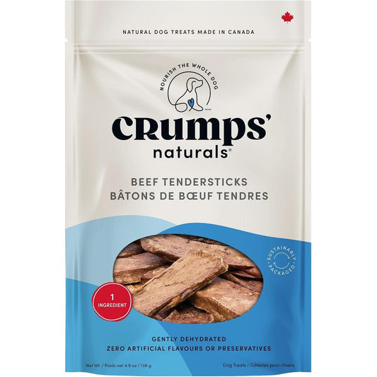 Crumps' Naturals Beef Tendersticks Dog Treats All Natural Single Ingredient Sliced Beef Lung Training Snacks 4.9 Ounce