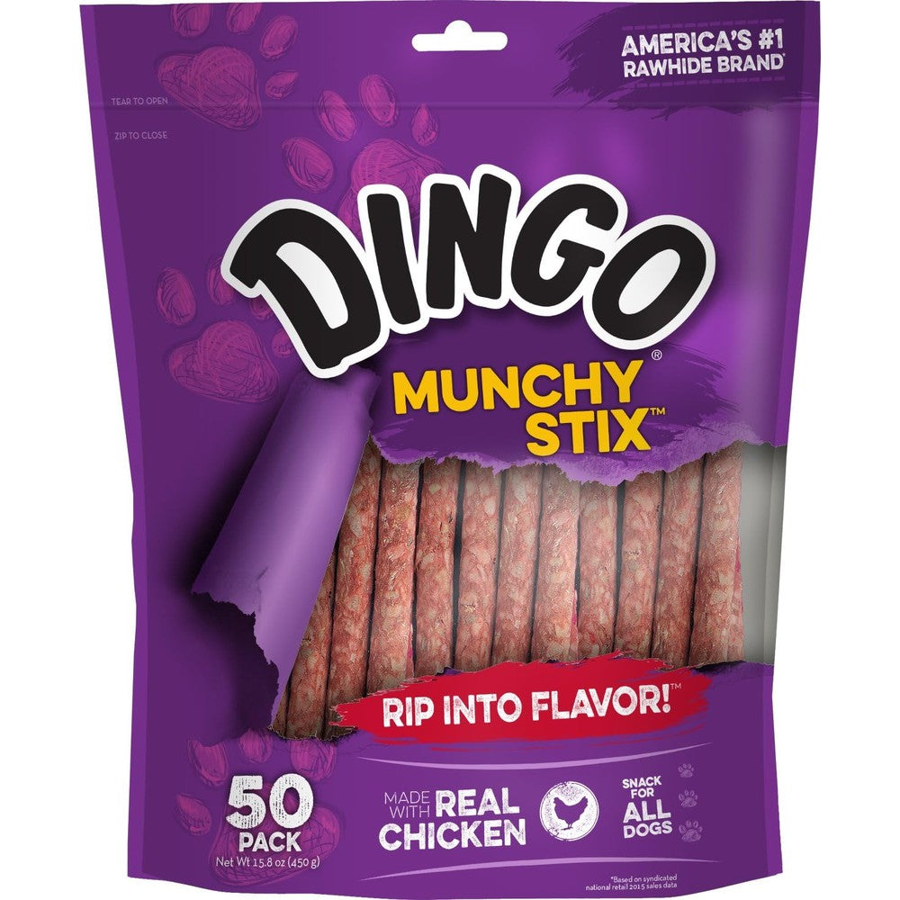 Dingo Munchy Stix Dog Treats Made With Real Chicken For Small Medium And Large Breeds 50 Count