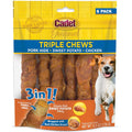 Cadet Gourmet Triple Chews Long Lasting Pork Hide Sticks With Sweet Potato And Chicken Dog Treats For Small And Large Dogs 6 Count