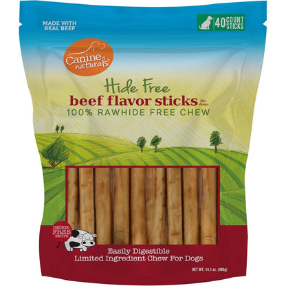 Canine Naturals Beef Chew Rawhide Free Dog Treats Made With Real Beef Poultry Free Recipe All Natural And Easily Digestible 40 Count Pack Of 5 Inch...