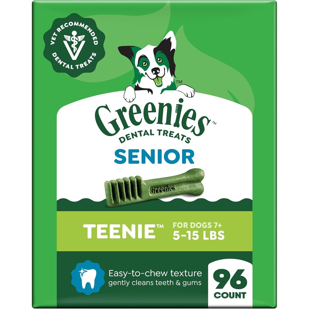 Greenies Senior Aging Care Dental Treats For Teenie Dogs 7 Years Plus 5 To 15 Pounds 96 Count Pack