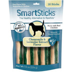 SmartBones SmartSticks Calming Care Rawhide Free Dog Treats With Chicken Chamomile And Lavender Flavor 16 Sticks