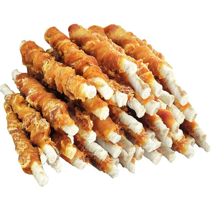 Mon2sun Rawhide Twist Chicken Hide Sticks For Puppies And Small Dogs 5 Inch Size 14.11 Ounces 40 Count