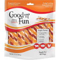 Good 'n' Fun Triple Flavor Twists Long-Lasting Dog Chews With Real Chicken Beef Hide And Pork Hide For All Dogs 70 Count Bag