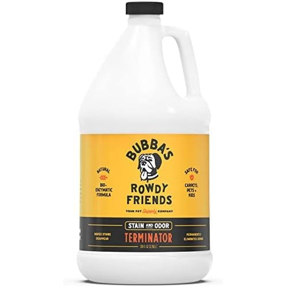 Bubba's Rowdy Friends Super Strength Enzyme Cleaner Professional Pet Odor Eliminator And Stain Remover For Carpets Upholstery And Hardwood Floors