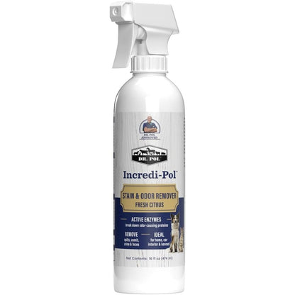 Dr. Pol Incredi-Pol Stain And Odor Remover With Active Enzyme Formula Fresh Citrus Scent 16 Fluid Ounce