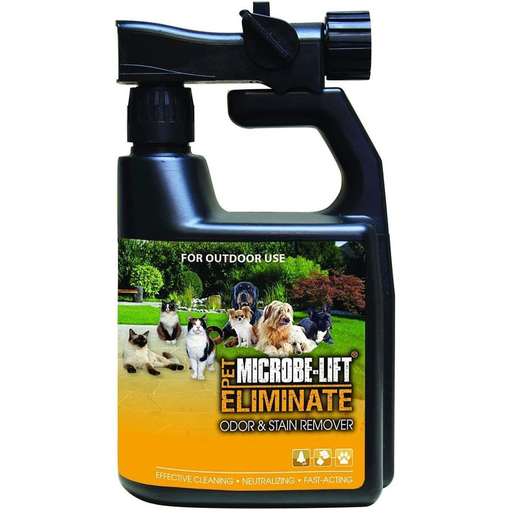 Microbe-Lift Outdoor Pet Odor Eliminator For Turf Patios Decks And Lawns Neutralizes Strong Pet Waste Odors 32 Fluid Ounces