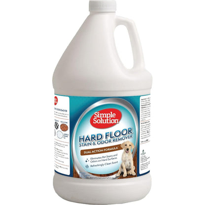 Simple Solution Hard Floor Pet Stain And Odor Remover Enzyme Cleaner For Dog And Cat Urine And Messes On Sealed Hardwood Stone Tile 1 Gallon