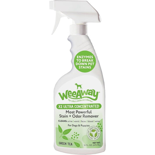 Wee Away X2 Dog Urine Stain And Odor Remover Double Strength Enzyme Spot Cleaner For Pet Accidents On Carpets And Furniture 16 Fluid Ounces