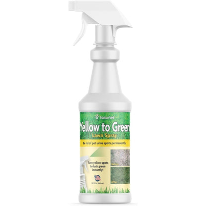 NaturVet Yellow To Green Lawn Pet Spot Remover Spray For Dog Urine Damage 32 Fluid Ounce Bottle