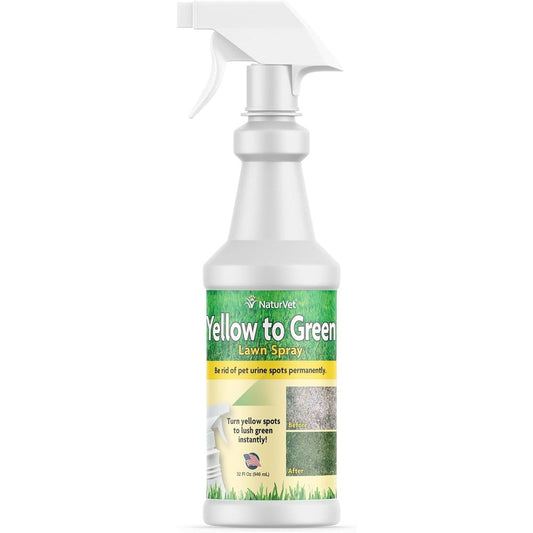 NaturVet Yellow To Green Lawn Pet Spot Remover Spray For Dog Urine Damage 32 Fluid Ounce Bottle