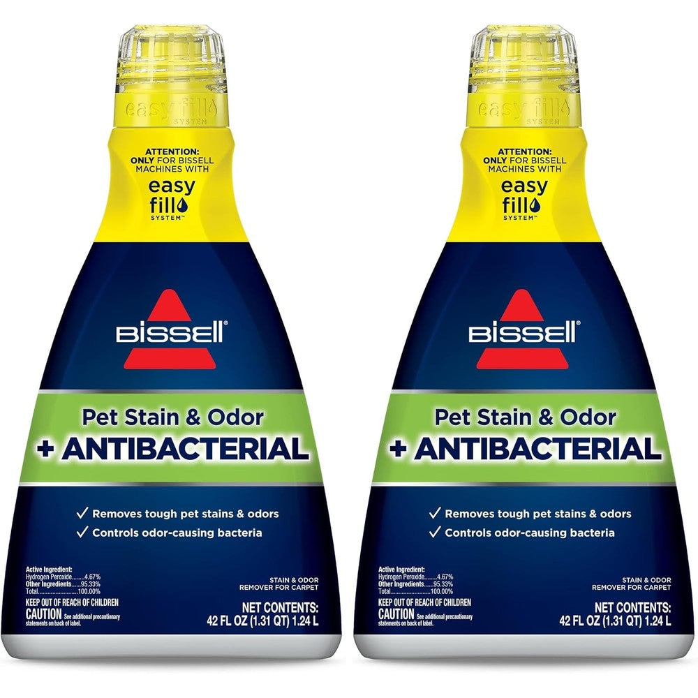 Bissell Pet Stain And Odor Plus Antibacterial 2 In 1 Carpet Cleaning Formula 42 Fluid Ounce Pack Of 2