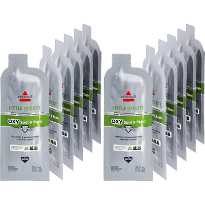 Bissell Little Green Pro Oxy Spot And Stain Super Concentrate Cleaning Formula For Portable Deep Cleaners, 6 Super Concentrate Pouches, Pack Of 2