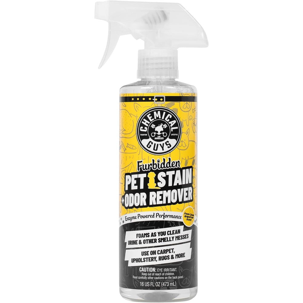 Chemical Guys Furbidden Pet Stain And Odor Remover For Car And Home Carpet And Upholstery Cleaner Sixteen Fluid Ounce