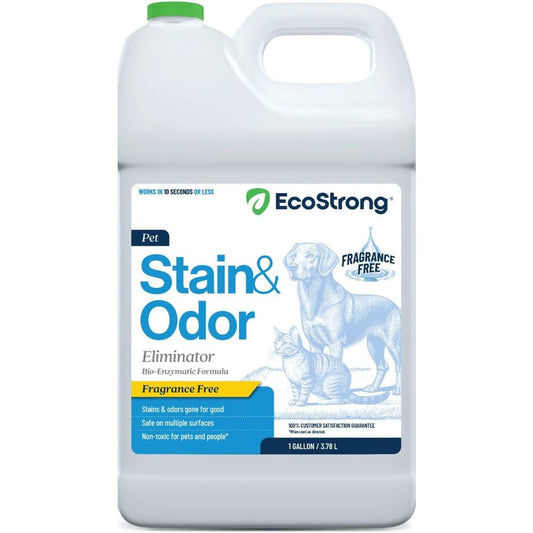 Eco Strong Pet Stain And Odor Remover Cat Urine Enzyme Cleaner And Urine Destroyer For Dogs Fragrance Free Formula 128 Fluid Ounces