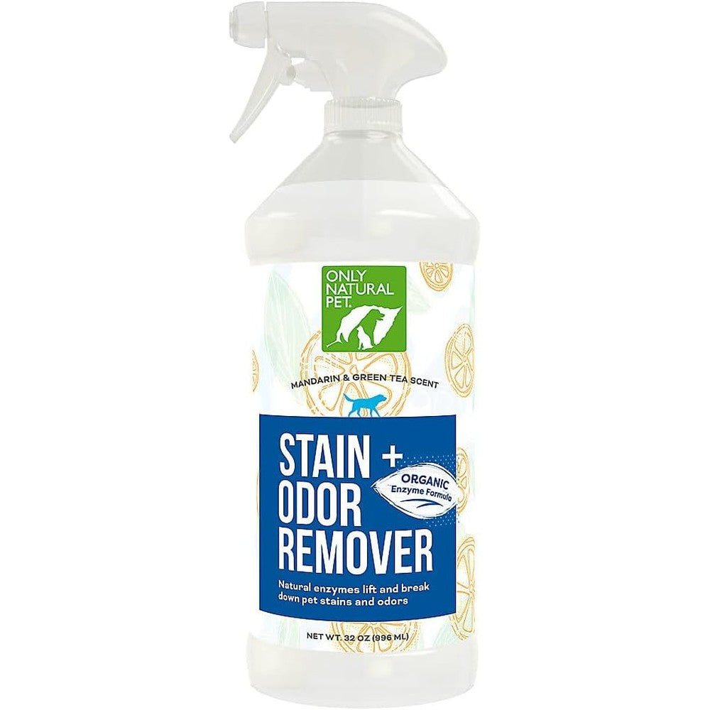 Only Natural Pet Enzyme Powered Stain And Odor Eliminator Professional Pet Urine Cleaner For Dogs And Cats Hardwood Carpets Upholstery 32 Fluid Ounces