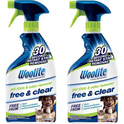 Bissell Woolite Free And Clear Pet Stain And Odor Remover 22 Fluid Ounces Pack Of 2
