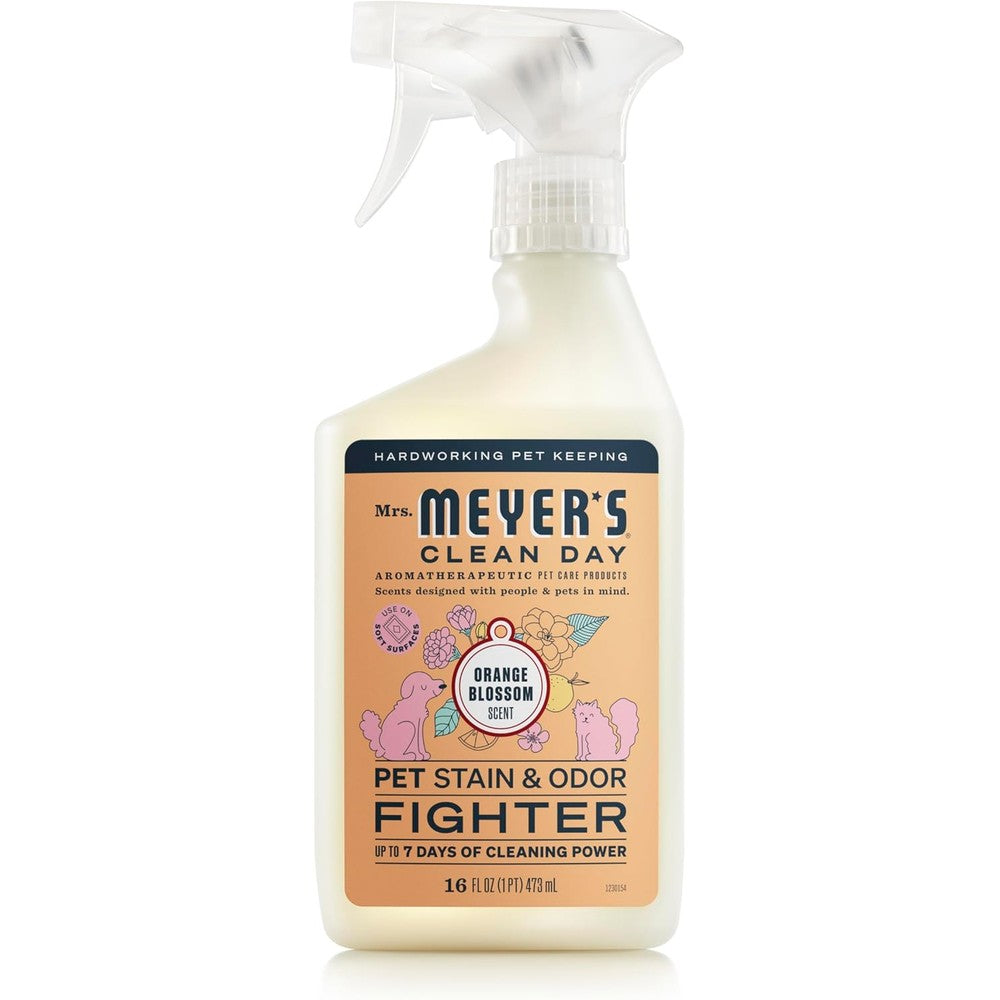 Mrs. Meyer's Clean Day Pet Stain And Odor Fighter, Orange Blossom Scent, 16 Fluid Ounces