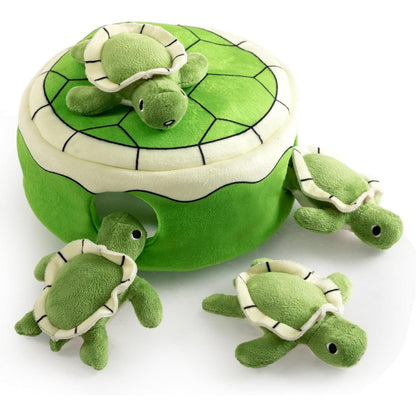 Hollypet Hide And Seek Squeaky Plush Dog Toy Interactive Turtle Puzzle Stuffed Animal For Small And Medium Dogs