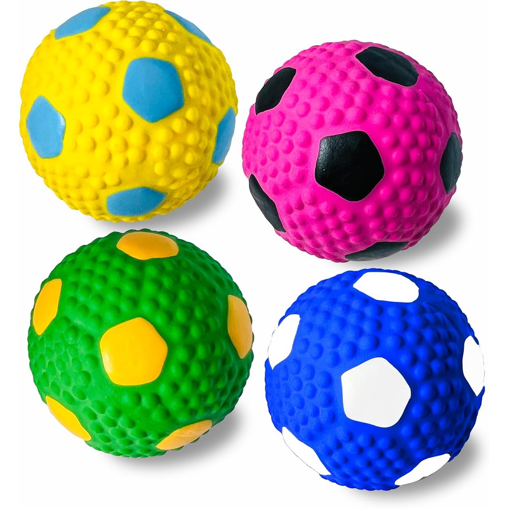 HOLYSTEED Squeaky Dog Toys for Small Dogs 2.0 Inches Latex Squeak Dog Balls Soft Bouncy Fetch and Chew Toys for Mini and Small Breeds Pack of 6