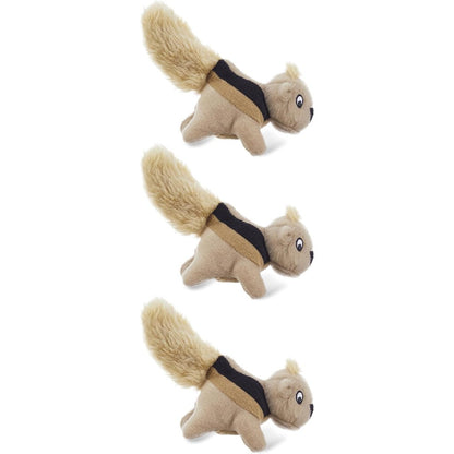 Outward Hound Squeakin' Squirrels Plush Replacement Dog Toys 3-Pack For Puppies And Small Dogs Interactive Hide-A-Squirrel Puzzle Squeak Toys