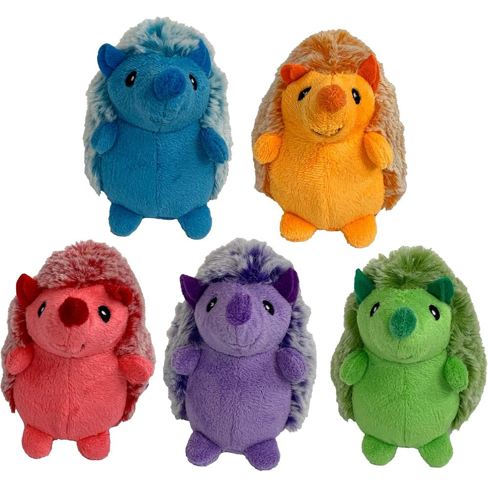 Multipet MiniPet Hedgehog Plush Squeaky Dog Toy For Small Breeds Ultra Soft Cuddle Companion And Interactive Play Assorted Color One Pack Four Inch