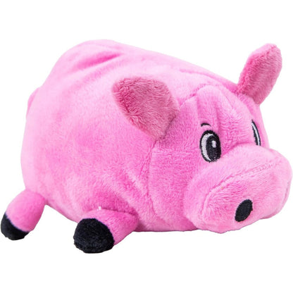 Outward Hound Fattiez Pig Plush Squeaky Dog Toy Round Shape Molar Friendly Stuffed Animal For Small Breed Dogs And Puppies Pink 6.75 Inches