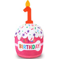 Dansydaisy Dog First Birthday Cake Squeaky Plush Toy Party Decoration Accessories For Small Medium And Large Dogs Pink Variant
