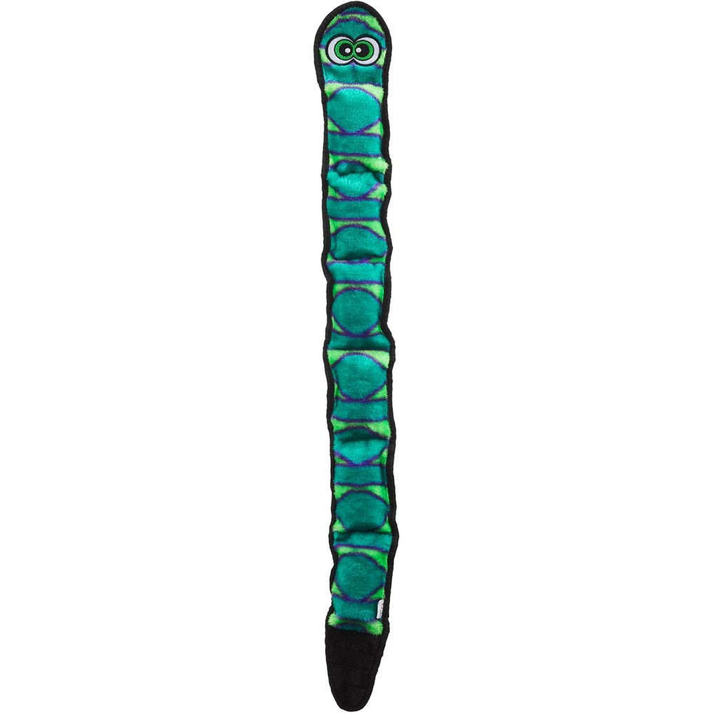 Outward Hound Durablez Invincibles Snake Stuffingless Squeaky Plush Dog Toy For Heavy Chewers X-Large Blue Forty Inches