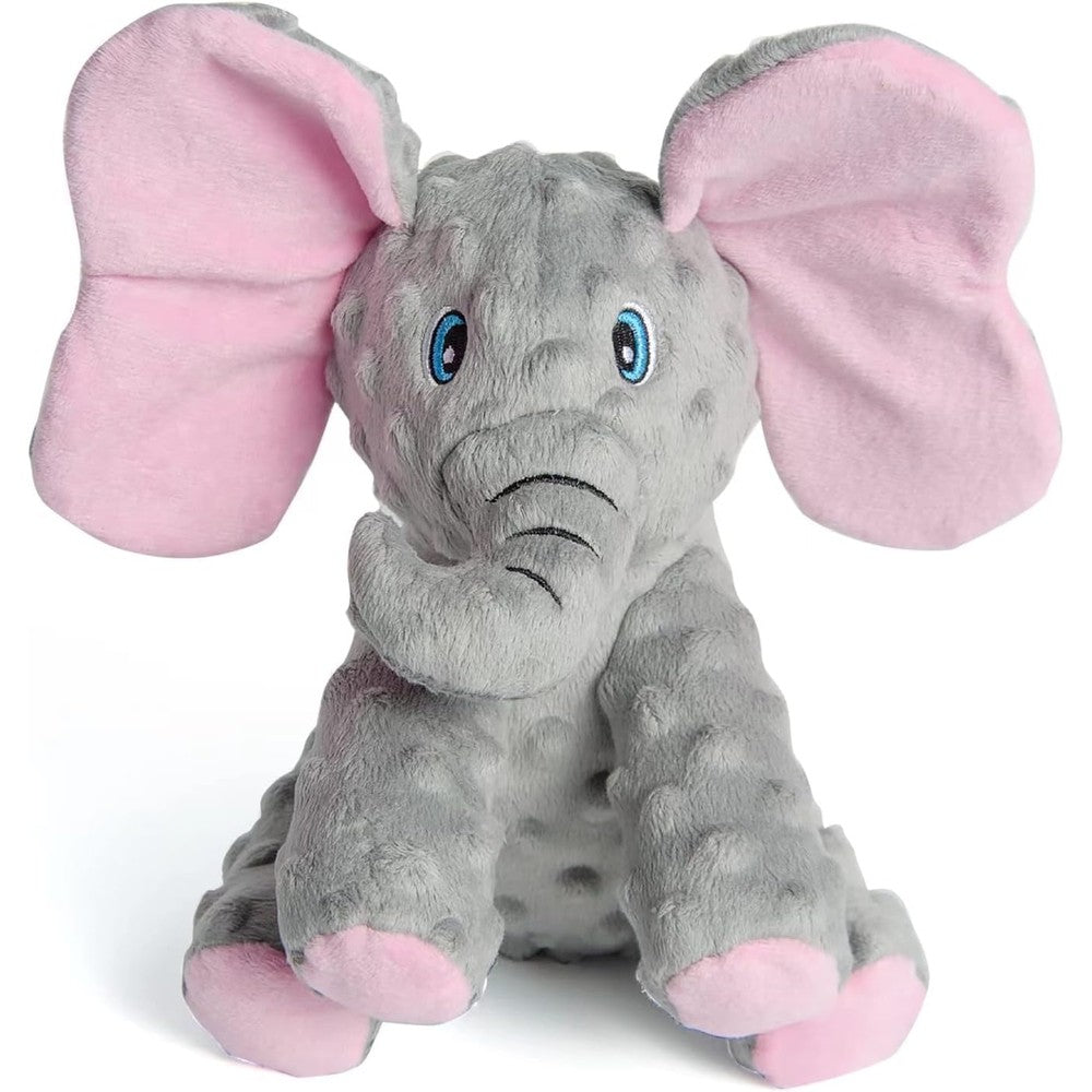 DODODOLA Dog Toys Cute Squeaky Elephant Plush Stuffed Animal Toy With Crinkle Paper For Small Medium Large Dogs
