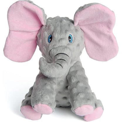 DODODOLA Dog Toys Cute Squeaky Elephant Plush Stuffed Animal Toy With Crinkle Paper For Small Medium Large Dogs