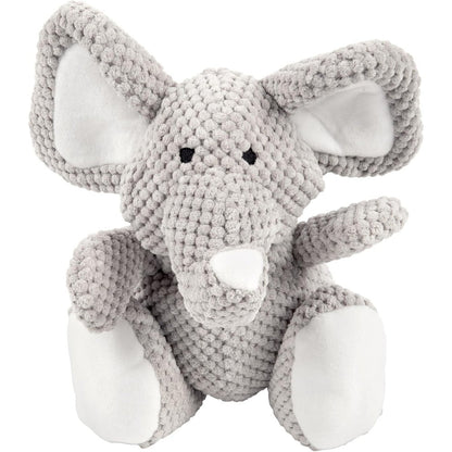 goDog Checkers Elephant Tough Plush Dog Toy With Chew Guard Technology Durable Checkered Fabric And Squeaker For Active Play Gray Large
