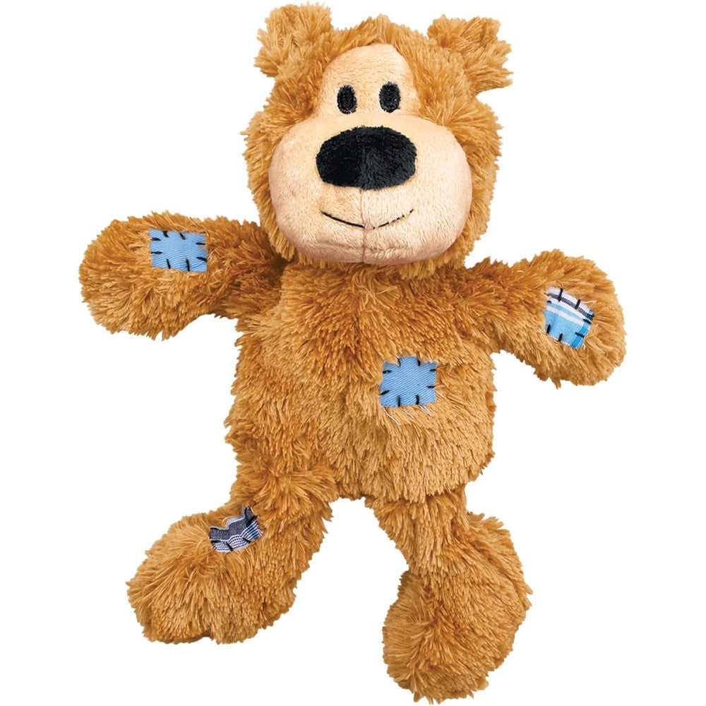 KONG Wild Knots Bear Durable Plush Dog Toy With Internal Knotted Rope Skeleton And Minimal Stuffing Assorted Colors Medium Large Size