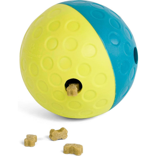Outward Hound Nina Ottosson Treat Tumble Interactive Food Dispensing Dog Puzzle Ball Level 1 Beginner Toy For Puppies And Small Dogs Blue 4.8 Inches