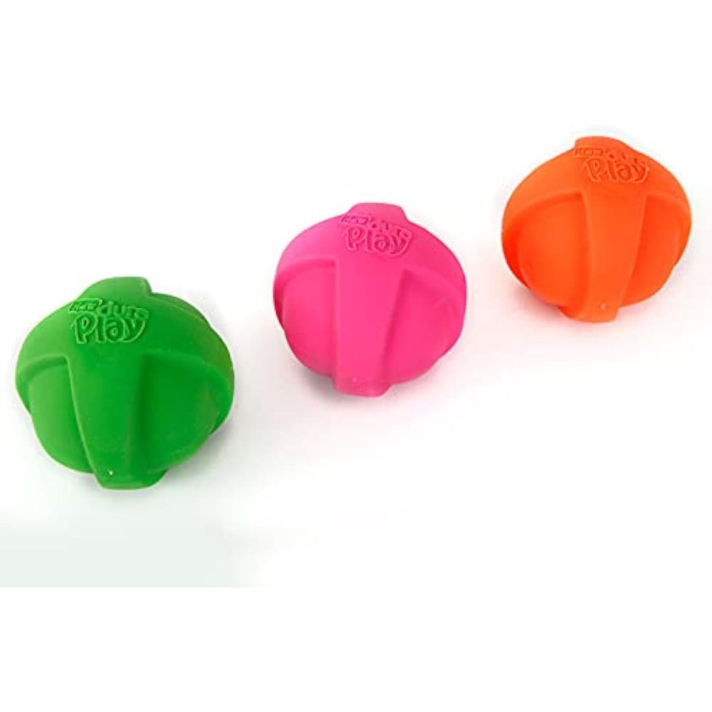 Hartz DuraPlay Ball Squeaky Latex Dog Toy Bacon Scented Interactive Fetch Toy Neon Assorted Colors Large Size Three Count Pack