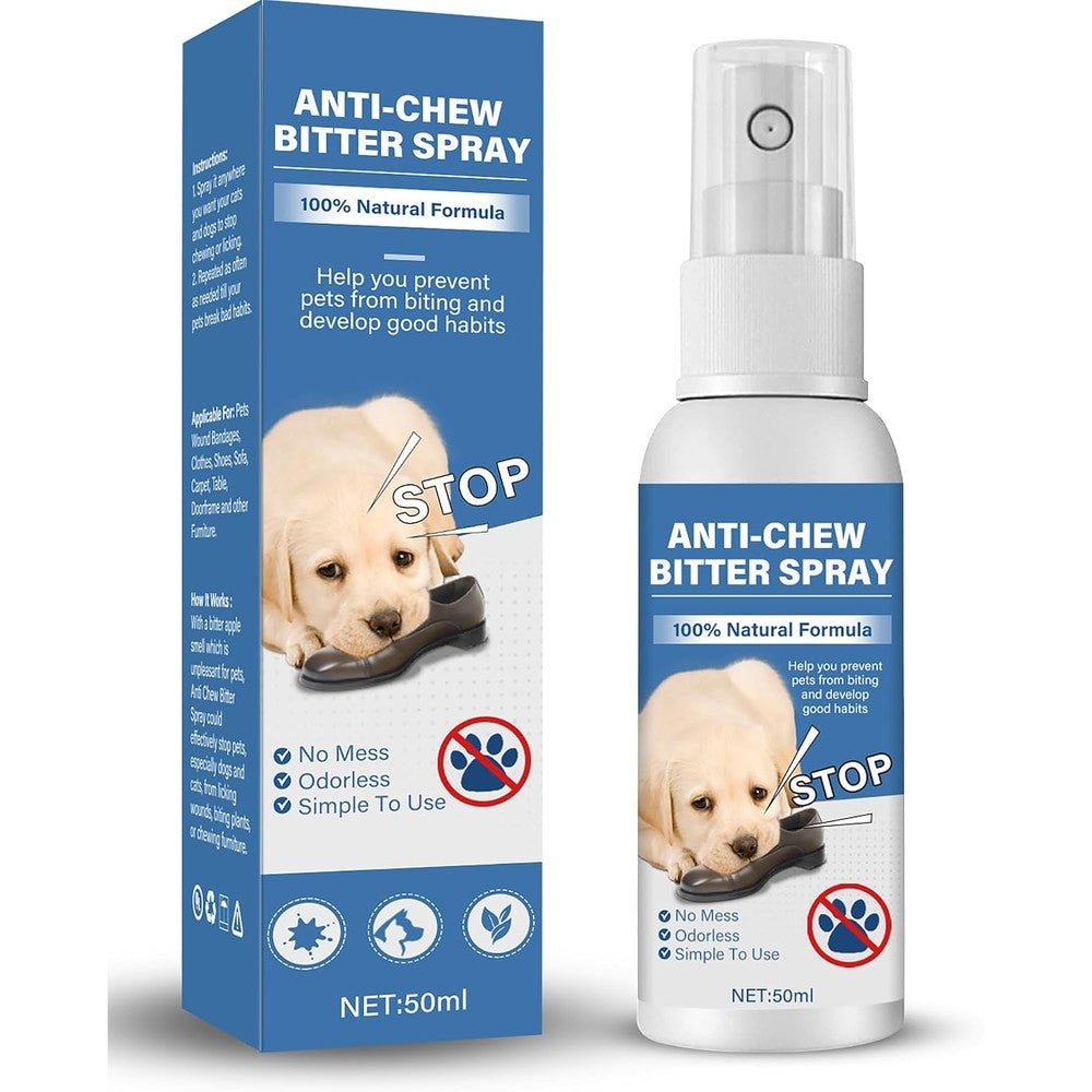 Inscape Data Bitter Apple No Chew Spray For Dogs And Cats Anti-Chewing Deterrent For Furniture And Household Items 50 Milliliters