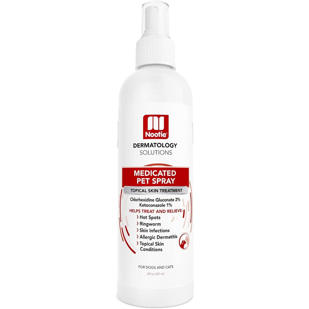 Nootie Medicated Pet Spray For Dogs And Cats Sensitive Skin Chlorhexidine And Ketoconazole Allergy And Itch Relief 8 Fluid Ounces