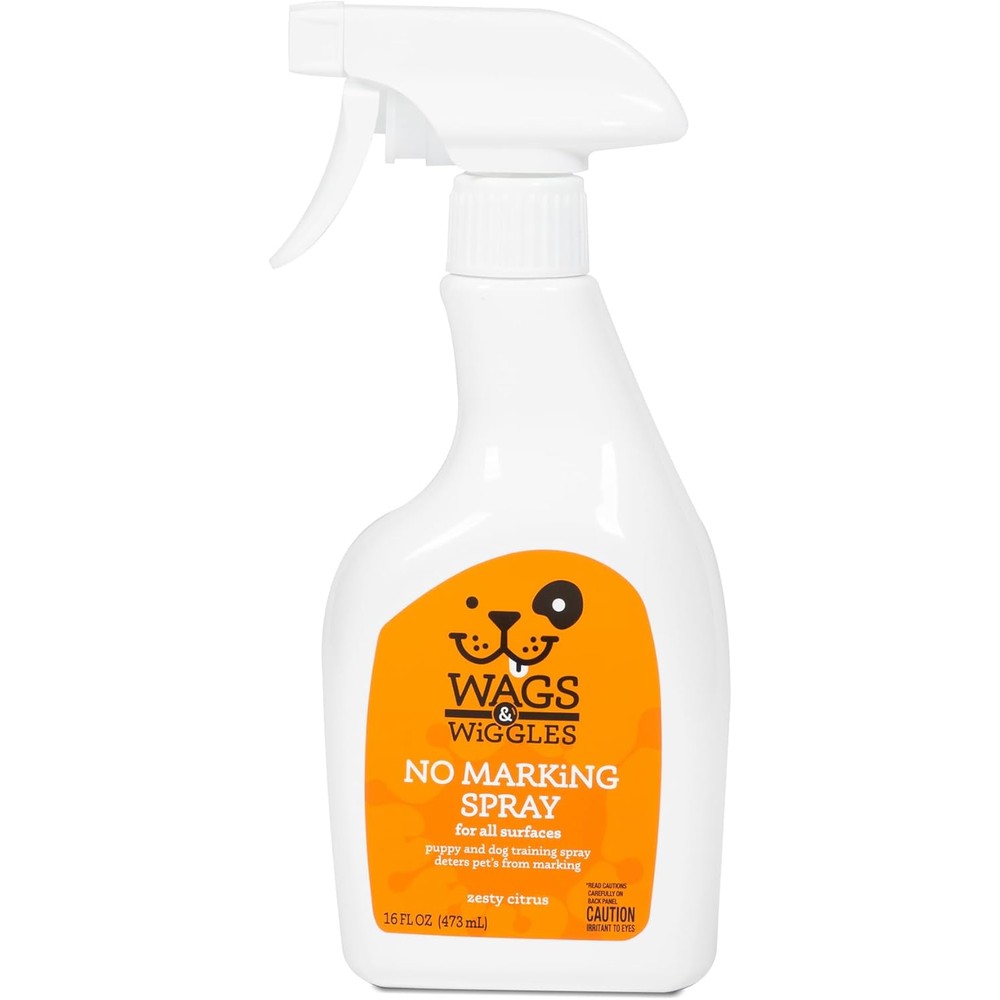 Wags And Wiggles No Marking Deterrent Training Spray For Dogs Indoor Urine Repellent Behavior Aid 16 Fluid Ounces